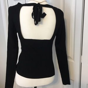 Zara black ribbed cutout back top size M